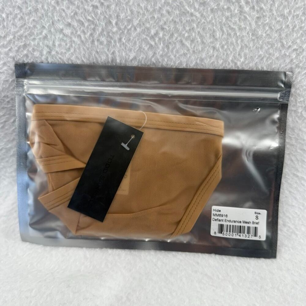Todd Sanfield Brief Underwear Men's Small Brown Hide Defiant Endurance Mesh NEW - Picture 3 of 5
